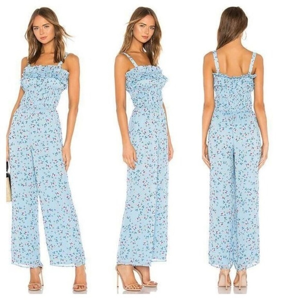 Tularosa Ellie Jumpsuit in Carolina Blue Floral XS